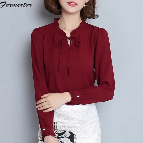 women blouse long sleeve shirt office elegant fashion spring autumn ladies chiffon female blusa feminina white fall y200402
women blouse long sleeve shirt office elegant fashion spring autumn ladies chiffon female blusa feminina white fall y200402