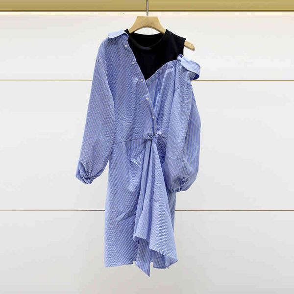 casual dresses fadan family light luxury early autumn off shoulder fake two-piece striped shirt dress female, Black;gray
casual dresses fadan family light luxury early autumn off shoulder fake two-piece striped shirt dress female, Black;gray