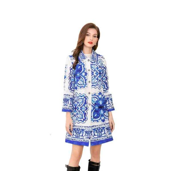 women's trench coats xxl blue and white porcelain windbreaker autumn winter single breasted lapel print long sleeve straight tube loose, Tan;black
women's trench coats xxl blue and white porcelain windbreaker autumn winter single breasted lapel print long sleeve straight tube loose, Tan;black