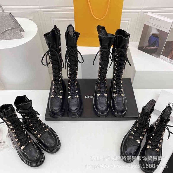 boots xiaoxiang english style short boots women's lace up round head thick heel bottom middle tube hardware buckle flying woven, Black
boots xiaoxiang english style short boots women's lace up round head thick heel bottom middle tube hardware buckle flying woven, Black