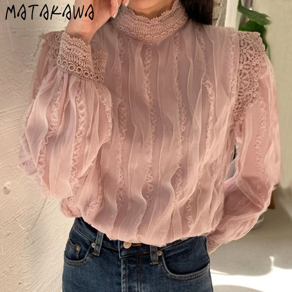 style stand blouse women heavy industry threedimensional lace shirt korea ing longsleeved blusas 210506, White
style stand blouse women heavy industry threedimensional lace shirt korea ing longsleeved blusas 210506, White