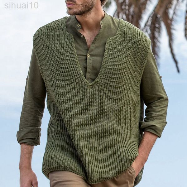 mens casual loose sleeveless vest knitting 2022 all-match jumper pullover streetwear fashion solid v neck knitted sweater l220801, White;black
mens casual loose sleeveless vest knitting 2022 all-match jumper pullover streetwear fashion solid v neck knitted sweater l220801, White;black