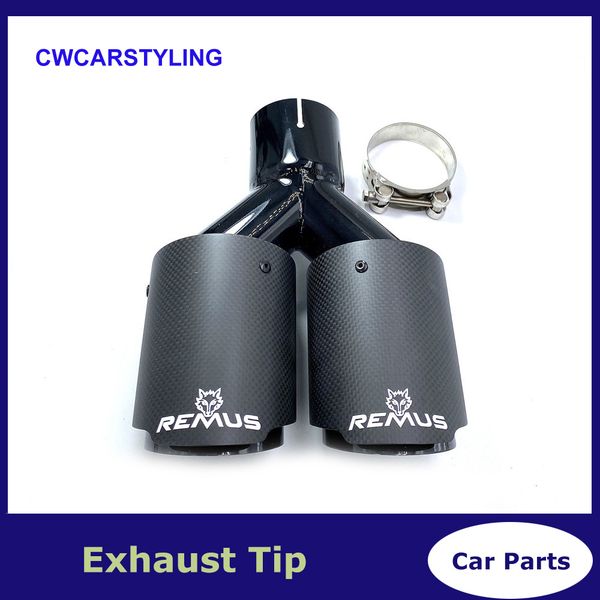 1pc 63mm in 89mm out dual carbon fiber stainless steel exhaust pipe muffler matt black exhaust tip with remus logo
1pc 63mm in 89mm out dual carbon fiber stainless steel exhaust pipe muffler matt black exhaust tip with remus logo