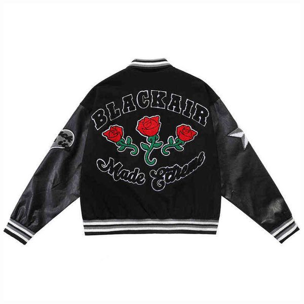 hip hop 2022 streetwear gothic baseball jacket letter rose embroidery patchwork harajuku bomber jackets vintage varsity coat t220728, Black;brown
hip hop 2022 streetwear gothic baseball jacket letter rose embroidery patchwork harajuku bomber jackets vintage varsity coat t220728, Black;brown
