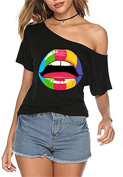 & tees women's casual strapless short sleeve love printed off-the-shoulder t-shirt top, White
& tees women's casual strapless short sleeve love printed off-the-shoulder t-shirt top, White