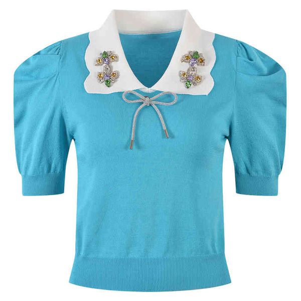 women's sweaters lapel diamond bowknot sweet women's clothes summer bubble sleeve ice silk sweater pullover 8yt7, White;black
women's sweaters lapel diamond bowknot sweet women's clothes summer bubble sleeve ice silk sweater pullover 8yt7, White;black
