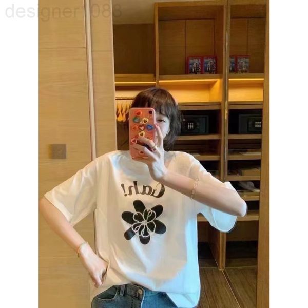 women's t-shirt designer 22ss spring and summer new temperament round neck loose lapel flower print short sleeve bottomed shirt vzrm, White
women's t-shirt designer 22ss spring and summer new temperament round neck loose lapel flower print short sleeve bottomed shirt vzrm, White