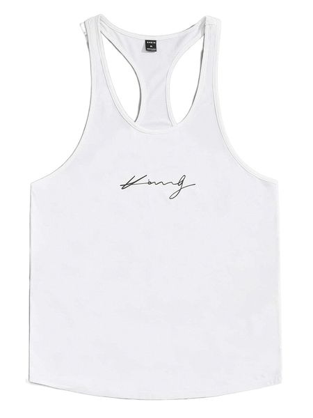 men letter graphic tank l2jv#, White;black 
men letter graphic tank l2jv#, White;black