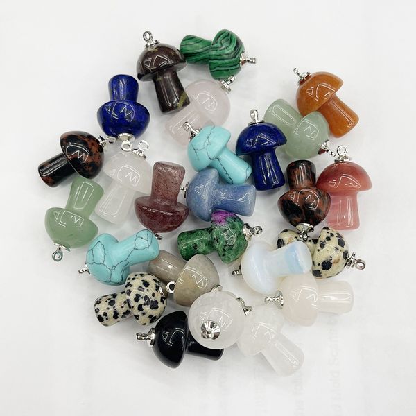 2cm natural gem stone mushroom charms pendant for jewelry making necklace charm accessories, Bronze;silver
2cm natural gem stone mushroom charms pendant for jewelry making necklace charm accessories, Bronze;silver