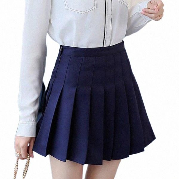 skirt women high waist pleated mini slim casual tennis cosplay fashion skirts mujer n1 26ph#, Black