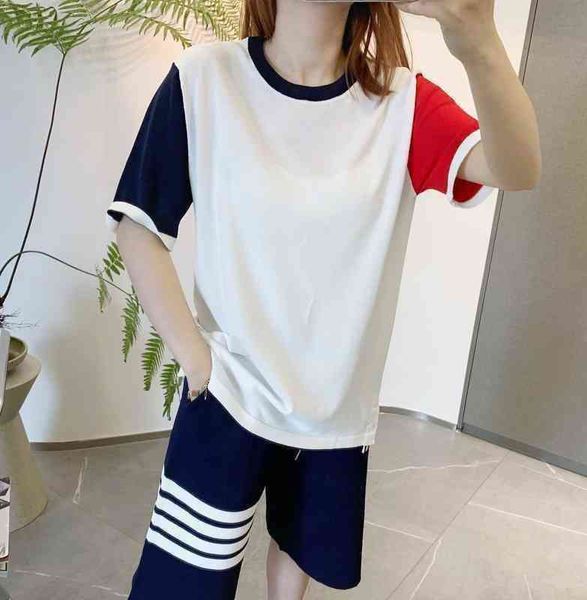 tb round neck short sleeve men's and women's matching color sleeve knitted ice silk casual bottomed t-shirt spring and summer tide, White
tb round neck short sleeve men's and women's matching color sleeve knitted ice silk casual bottomed t-shirt spring and summer tide, White