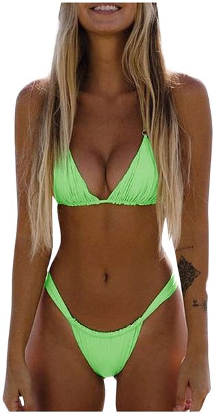 swimsuits for women bikini two piece bathing suit halter tie string triangle beachwear r5yu#, White;black
swimsuits for women bikini two piece bathing suit halter tie string triangle beachwear r5yu#, White;black