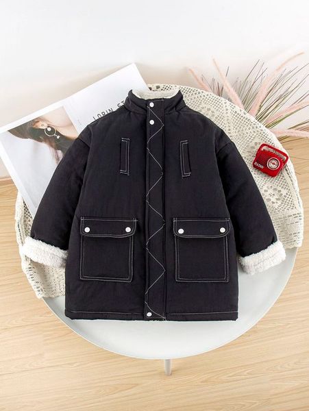 toddler boys flap pocket stitching contrast teddy winter coat she, Blue;gray
toddler boys flap pocket stitching contrast teddy winter coat she, Blue;gray