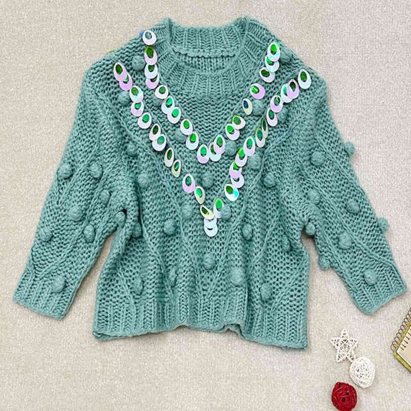 women's knits & tees thickened medium length sweater women's korean version sweet nail bead piece heavy industry sequin wool ball, White
women's knits & tees thickened medium length sweater women's korean version sweet nail bead piece heavy industry sequin wool ball, White