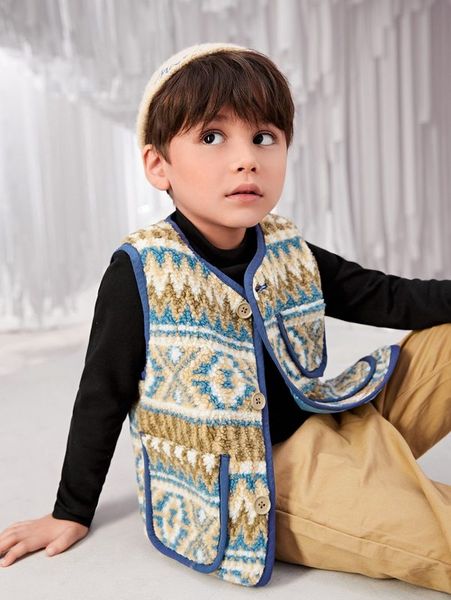 toddler boys button front fake pocket jacket she, Blue;gray
