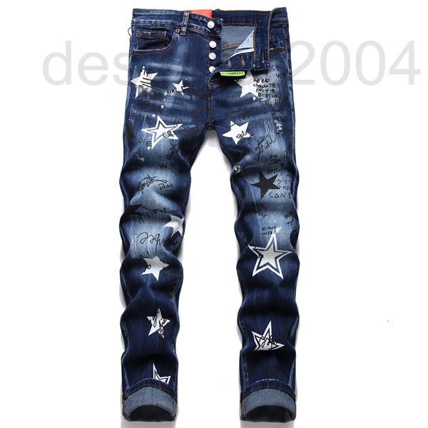 men's jeans designer dsq star three-dimensional printed jeans men's button original replica small straight pants v82p, Blue
men's jeans designer dsq star three-dimensional printed jeans men's button original replica small straight pants v82p, Blue
