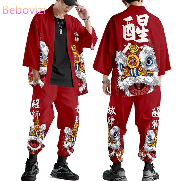 2pcs suit plus size xs-6xl loose chinese style japanese samurai harajuku kimono cardigan women men cosplay yukata pants set, Red
2pcs suit plus size xs-6xl loose chinese style japanese samurai harajuku kimono cardigan women men cosplay yukata pants set, Red