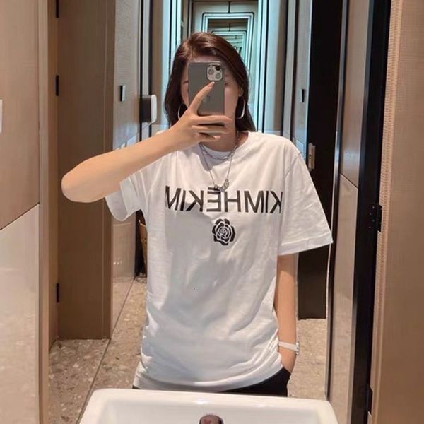 women's t-shirt spring and summer kim rose pattern letter printing white with pure cotton black t-shirt short sleeve bottomed shirt
women's t-shirt spring and summer kim rose pattern letter printing white with pure cotton black t-shirt short sleeve bottomed shirt