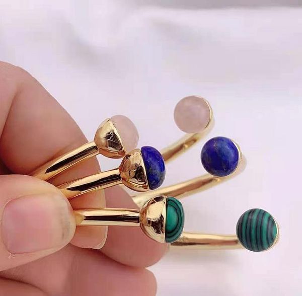 real 18k gold plated natural stone cuff bangle bracelet brand letter fashion, White
real 18k gold plated natural stone cuff bangle bracelet brand letter fashion, White