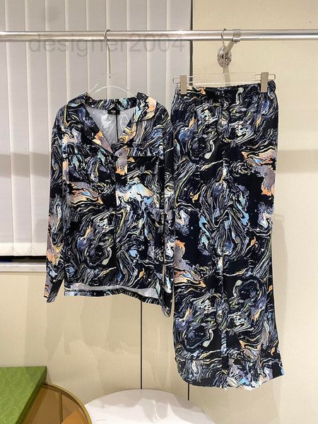 women's two piece pants designer digital direct jet printing milk satin oil painting pajama set women's loose thin home clothes 4i, White
women's two piece pants designer digital direct jet printing milk satin oil painting pajama set women's loose thin home clothes 4i, White