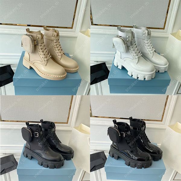 designer boots monolith boot men women re-nylon martin shoes glossy leather wallet shoe military combat ankle boot, Black
designer boots monolith boot men women re-nylon martin shoes glossy leather wallet shoe military combat ankle boot, Black