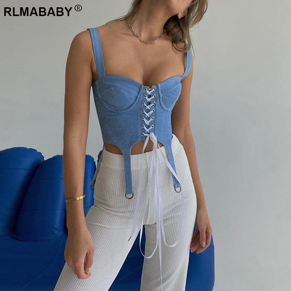 summer corset lace up denim crop camsi women fashion slim low neck sleeveless backless short sweet blue jean camisole, Black;white
summer corset lace up denim crop camsi women fashion slim low neck sleeveless backless short sweet blue jean camisole, Black;white