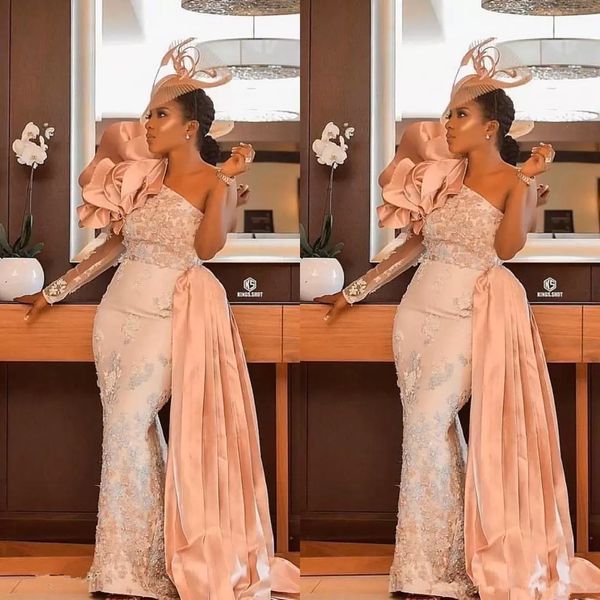 arabic aso ebi lace beaded mermaid evening dresses long sleeve one shoulder prom dresses formal party second reception gowns, Black;red
arabic aso ebi lace beaded mermaid evening dresses long sleeve one shoulder prom dresses formal party second reception gowns, Black;red