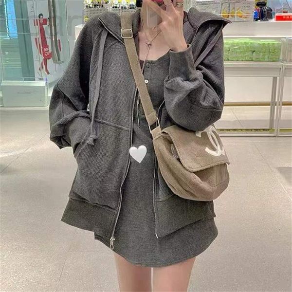 women's tracksuits designer waffle women's early autumn long sleeve hooded zipper cardigan casual coat vest dress two piece fashio, Gray
women's tracksuits designer waffle women's early autumn long sleeve hooded zipper cardigan casual coat vest dress two piece fashio, Gray