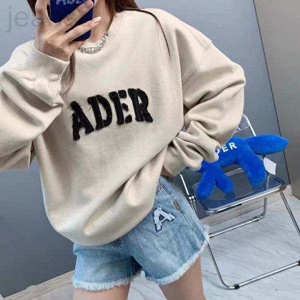 women's hoodies & sweatshirts designer denim design pasted cloth washed raw edge embroidered letters tie dyed round neck ader sweater f, Black
women's hoodies & sweatshirts designer denim design pasted cloth washed raw edge embroidered letters tie dyed round neck ader sweater f, Black