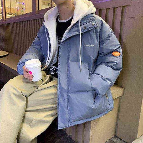 men's down parkas fake two-piece cotton-padded coat korean-style winter mens workwear trendy brand ins jacket t220809, Black
men's down parkas fake two-piece cotton-padded coat korean-style winter mens workwear trendy brand ins jacket t220809, Black