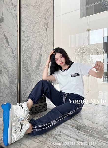 women's t-shirt designer 2022 spring new color contrast stitching jacquard short sleeve t-shirt women's casual versatile loose rou, White
women's t-shirt designer 2022 spring new color contrast stitching jacquard short sleeve t-shirt women's casual versatile loose rou, White