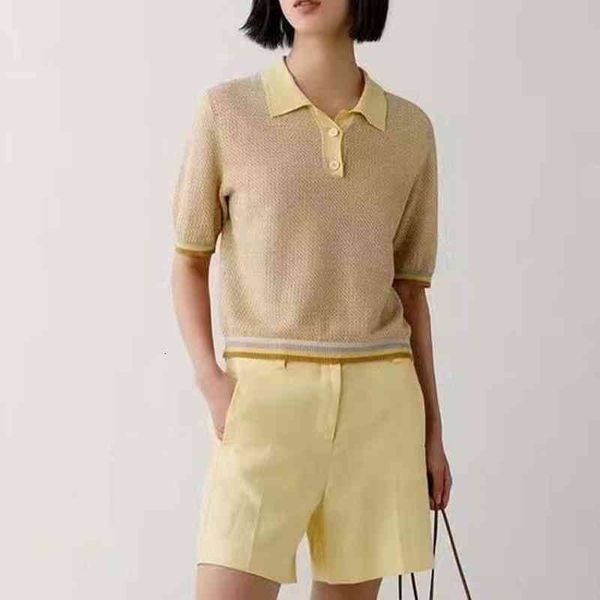 women's hoodies sweatshirts contrast polo collar short sleeve sweater flax silk blended color matching small lapel thin style in spring, Black
women's hoodies sweatshirts contrast polo collar short sleeve sweater flax silk blended color matching small lapel thin style in spring, Black