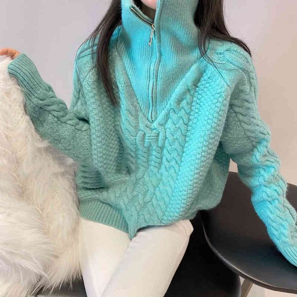 women's sweaters korean high neck semi zipper sweater women's autumn and winter style sweet temperament lazy wind loose outer pull, White;black
women's sweaters korean high neck semi zipper sweater women's autumn and winter style sweet temperament lazy wind loose outer pull, White;black