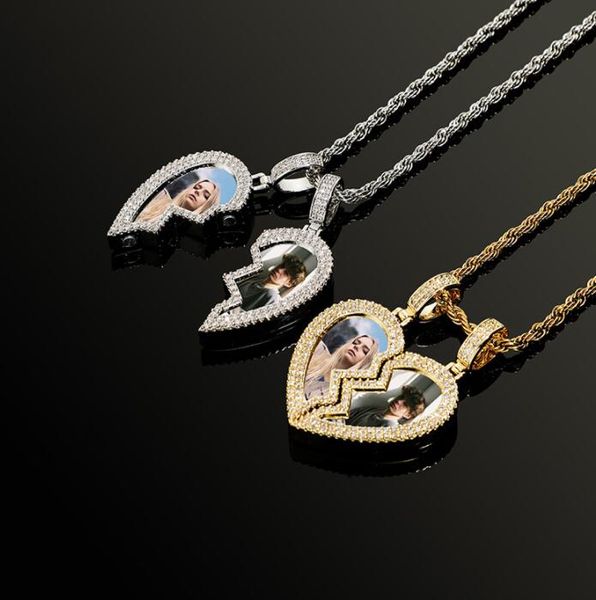 hip hop pendants bing iced out 2pcs bff heart shape custom p frame memory friend lover necklace rapper jewelry gift, Silver
hip hop pendants bing iced out 2pcs bff heart shape custom p frame memory friend lover necklace rapper jewelry gift, Silver