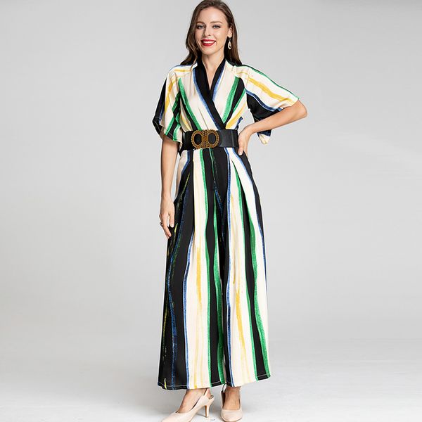women's runway jumpsuits& rompers v neck short sleeves printed striped fashion wide long pants, Black;white
women's runway jumpsuits& rompers v neck short sleeves printed striped fashion wide long pants, Black;white