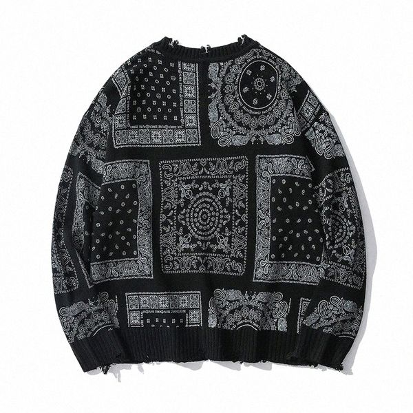 men's sweaters chic cashew jacquard knitting pullovers high street personality hole round collar long sleeve oversize sweater o78h#, White;black
men's sweaters chic cashew jacquard knitting pullovers high street personality hole round collar long sleeve oversize sweater o78h#, White;black