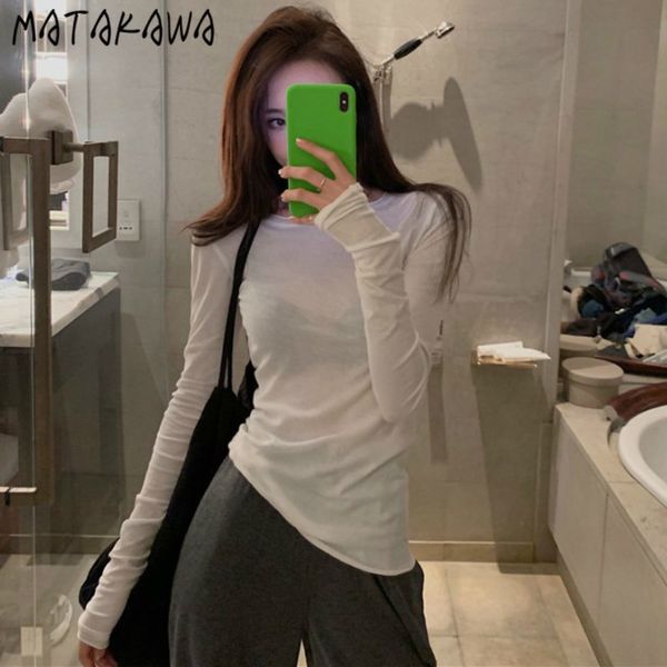 longsleeved women tshirt autumn korean thin slim tshirt round neck solid color bottoming 210506, White
longsleeved women tshirt autumn korean thin slim tshirt round neck solid color bottoming 210506, White