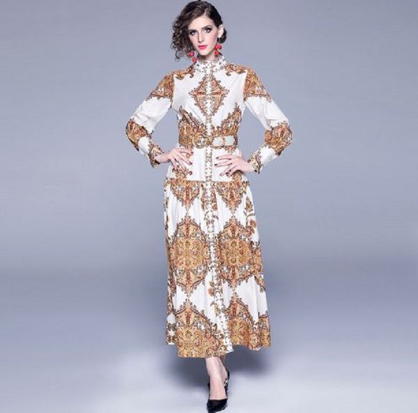 banulin 2021 runway designer woman maxi dress high waist puff sleeve sashes gold floral print single breasted split long dress1, Black;gray
banulin 2021 runway designer woman maxi dress high waist puff sleeve sashes gold floral print single breasted split long dress1, Black;gray