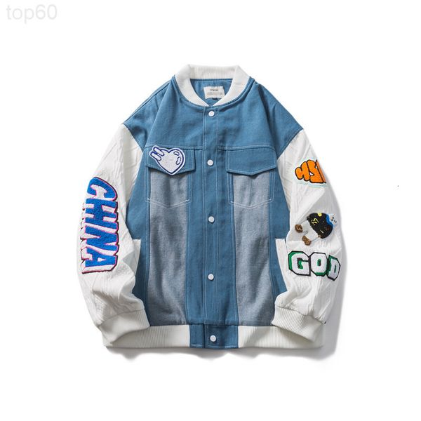 men's jackets designer atn men's clothing | 2022 spring stickers embroidered denim stitched baseball jacket street loose and versa, Black;brown
men's jackets designer atn men's clothing | 2022 spring stickers embroidered denim stitched baseball jacket street loose and versa, Black;brown