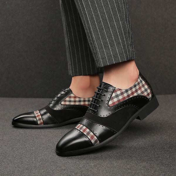 Oxford Shoes Men PU Leather Color-blocking Low-heeled Casual Fashion Double-stitching Plaid Classic Simple Business Lace-up Derby Shoes DP382, Clear
Oxford Shoes Men PU Leather Color-blocking Low-heeled Casual Fashion Double-stitching Plaid Classic Simple Business Lace-up Derby Shoes DP382, Clear