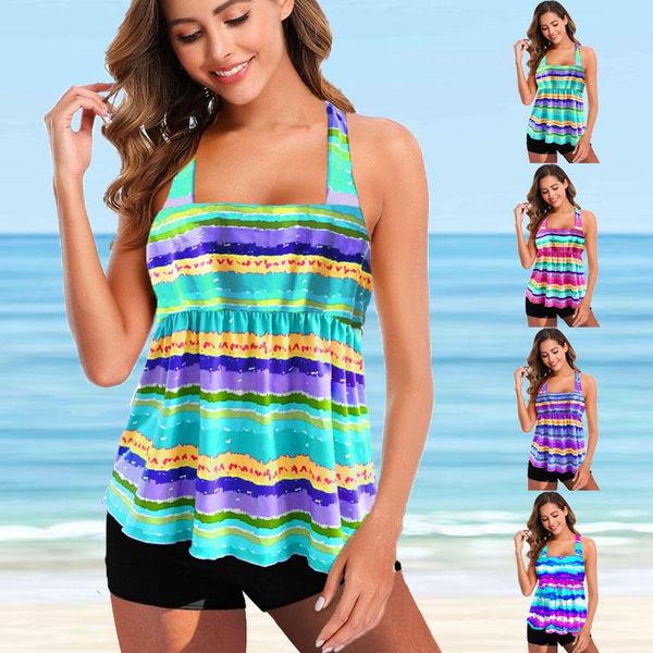 women's swimwear plus size halter two piece swimsuit backless print tankini women monokini 2022 beach bathing suits swimwearwomen', White;black
women's swimwear plus size halter two piece swimsuit backless print tankini women monokini 2022 beach bathing suits swimwearwomen', White;black