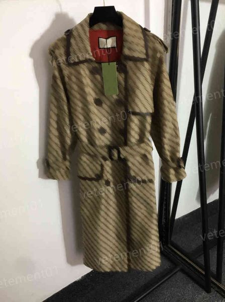 womens designer trench coats g letter jacquard lace-up waist double-breasted mid-length trench coat luxury autumn fashion brand long jackets, Tan;black
womens designer trench coats g letter jacquard lace-up waist double-breasted mid-length trench coat luxury autumn fashion brand long jackets, Tan;black