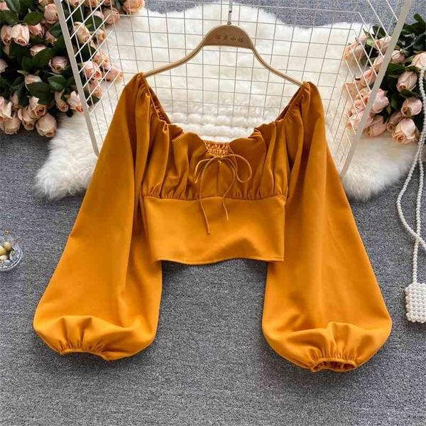 deat spring summer fashion casual puff sleeve solid color loose blouses high waist women's sk720 210709, White
deat spring summer fashion casual puff sleeve solid color loose blouses high waist women's sk720 210709, White