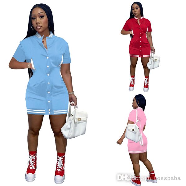2023 women casual varsity dress summer short sleeve button medium sports basketball dresses fashion designer clothes, Black;gray
2023 women casual varsity dress summer short sleeve button medium sports basketball dresses fashion designer clothes, Black;gray