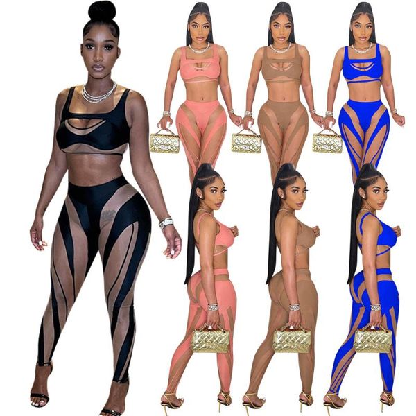 women's two piece pants european and american women's fashion mesh printing hollow out suspender vest suit setwomen's, White
women's two piece pants european and american women's fashion mesh printing hollow out suspender vest suit setwomen's, White