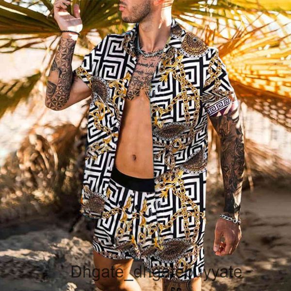 men's casual summer shirts luxury men tracksuits hawaiian sets printing short sleeve button shirt fashion beach shorts tees streetwear, White;black
men's casual summer shirts luxury men tracksuits hawaiian sets printing short sleeve button shirt fashion beach shorts tees streetwear, White;black