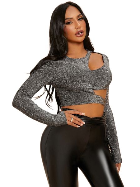 sxy cutout glitter crop w7rq#, White
sxy cutout glitter crop w7rq#, White