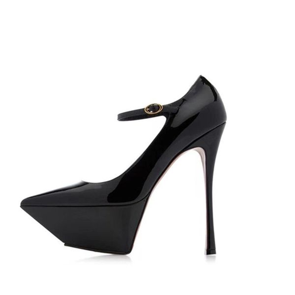 2022 women ladies genuine real patent dress shoes leather 15cm high heels pumps 6cm platform sandals summer casual pillage toes pointed part, Black
2022 women ladies genuine real patent dress shoes leather 15cm high heels pumps 6cm platform sandals summer casual pillage toes pointed part, Black