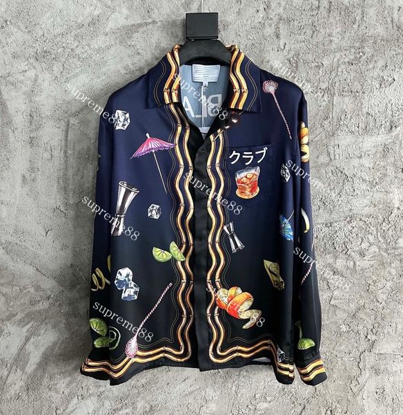 casablanca 22ss hawaiian whisky glass long sleeve silk shirt men and women fashion designer shirt, White;black
casablanca 22ss hawaiian whisky glass long sleeve silk shirt men and women fashion designer shirt, White;black
