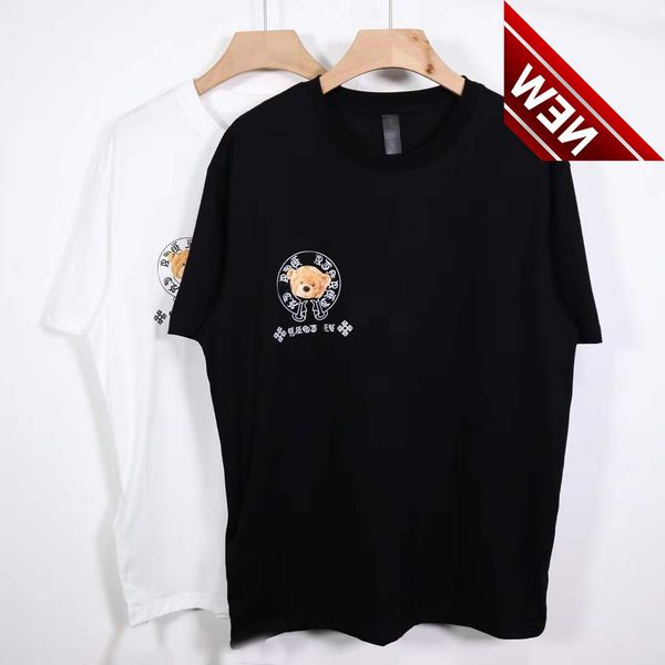 correct version of croix teddy bear printed round neck ch sanskrit horseshoe lovers t-shirt cartoon tee, White;black
correct version of croix teddy bear printed round neck ch sanskrit horseshoe lovers t-shirt cartoon tee, White;black
